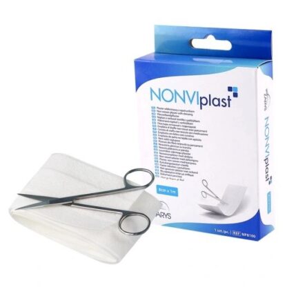 Plaster włókninowy do cięcia z opatrunkiem ZARYS 8 cm x 1 m
