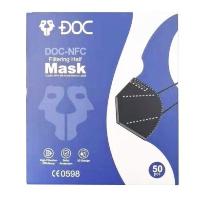 Maska FFP2 5-warstwowa czarna DOC - 50 szt.
