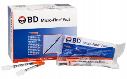 Strzykawki insulinowe 1 ml BECTON DICKINSON z igłą 0,33 x 12,7 mm - 100 szt.