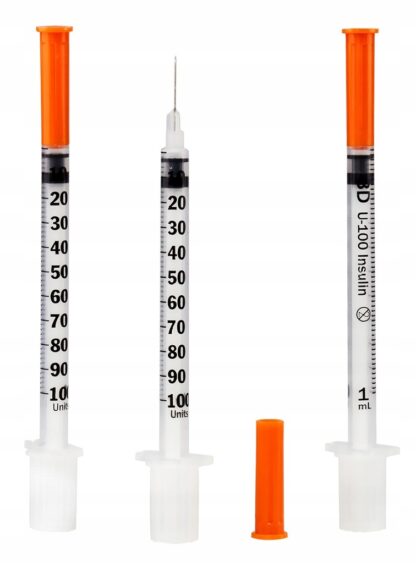Strzykawki insulinowe 1 ml BECTON DICKINSON z igłą 0,33 x 12,7 mm - 100 szt.