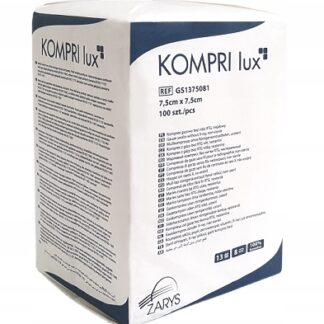 Kompresy gazowe niejałowe Kompri Lux 7,5 cm x 7,5 cm 13 nitek 8 warstw 100 szt.