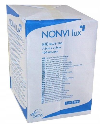 Kompresy włókninowe Nonvi Lux Zarys 7,5 cm x 7,5 cm 100 szt.