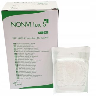 Kompresy włókninowe jałowe 7,5 cm x 7,5 cm NONVI lux S Zarys 125 szt.