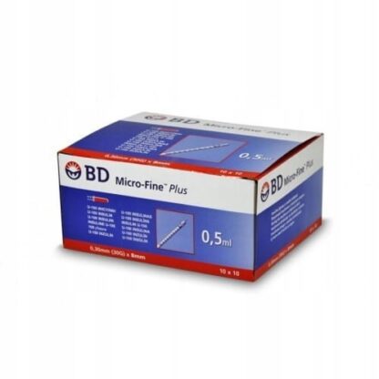 Strzykawki insulinowe 0,5 ml BECTON DICKINSON z igłą 0,3 x 8 mm - 100 szt.