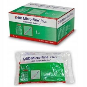 Strzykawki insulinowe 1 ml BECTON DICKINSON z igłą 0,3 x 8 mm – 100 szt.