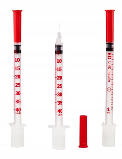 Strzykawki insulinowe 1 ml BECTON DICKINSON z igłą 0,3 x 8 mm - 100 szt.
