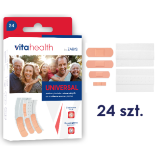 Zestaw plastrów uniwersalnych oddychających VitaHealth Zarys mix rozmiarów - 24 szt.