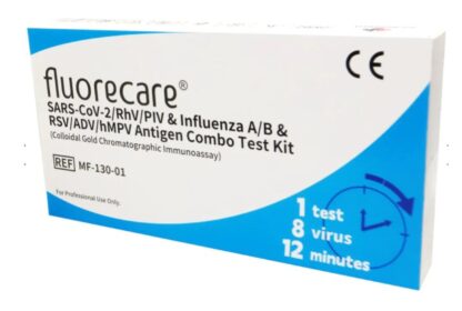 Test Combo 8 w 1 FLUORECARE na obecność wirusa grypy typu A/B, RSV, SARS-CoV-19, RhV, PIV, ADV oraz hMPV