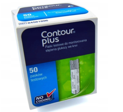 PASKI CONTOUR PLUS 50 pasków DO POMIARU GLUKOZY - PASKI DO GLUKOMETRU